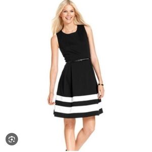 Calvin Klein Sleeveless Black and White Dress